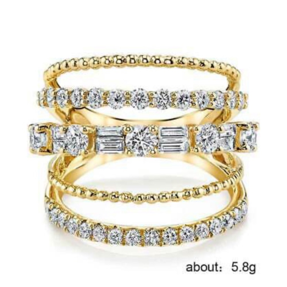 NEW Luxury 18k Yellow Gold Plated Ring - Picture 2 of 4
